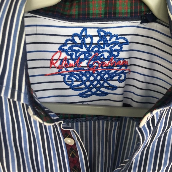 Robert Graham blue and white button down size L - Picture 2 of 7